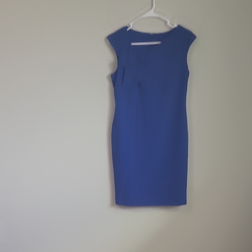 Source Unknown Sleek Midi Sheath Dress in Cobalt Blue